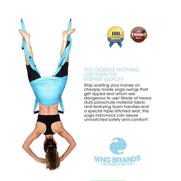 WNG Yoga Swing Aerial Yoga Inversion Sling, Pink - Picture 4 of 6